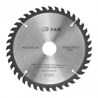 Диск пиляльний S &amp; R Meister Wood Craft 185x30 / 25,4 / 20x2,2 мм-[articul]