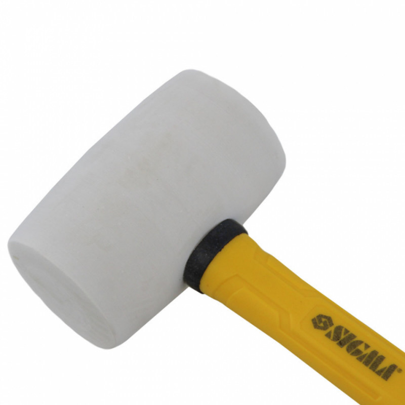 Киянка гумова біла 450г фібергласова рукоятка SIGMA (4317301)-4317301