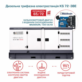 Дизельна трифазна електростанція KS 72-3BE-[articul]