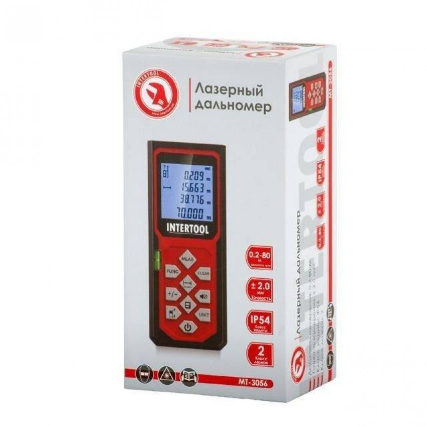Далекомір лазерний 80 м INTERTOOL MT-3056-MT-3056