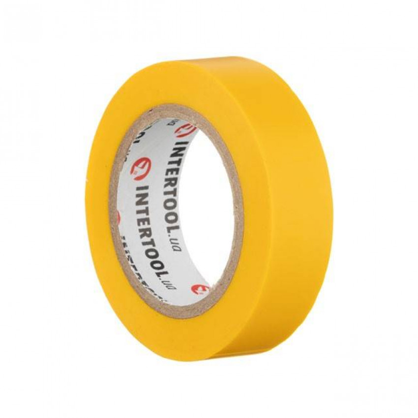 Стрічка ізоляційна 0.15мм*17мм*10м жовта INTERTOOL IT-0032-IT-0032