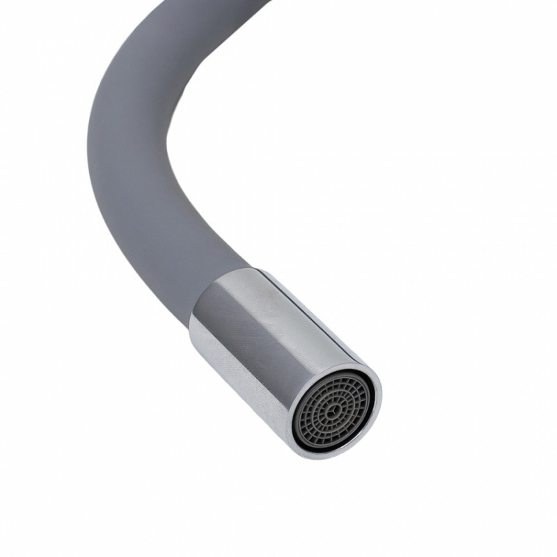 Вилив (гусак) 3/4" для кухні силіконовий сірий AQUATICA (XH-5240) (9793511)-9793511