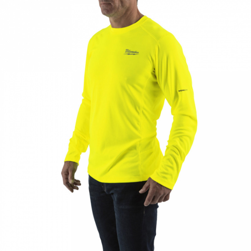 Футболка MILWAUKEE, WWLSYL-XXL дихаюча з довгим рукавом, жовта, (розмір XXL)-4932493092