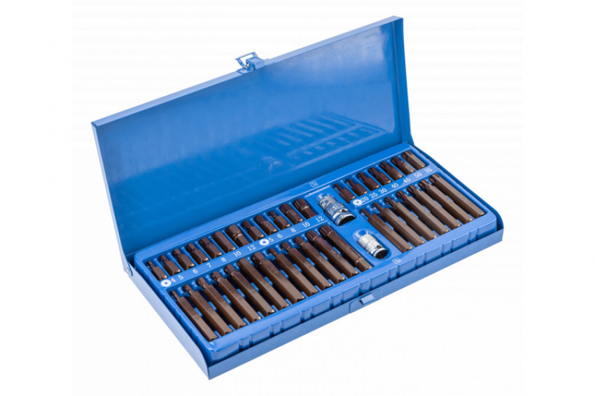 Набір біт S2, 40 шт. в металевому кейсі HOEGERT HEX/TORX/SPLINE HT1S405-HT1S405