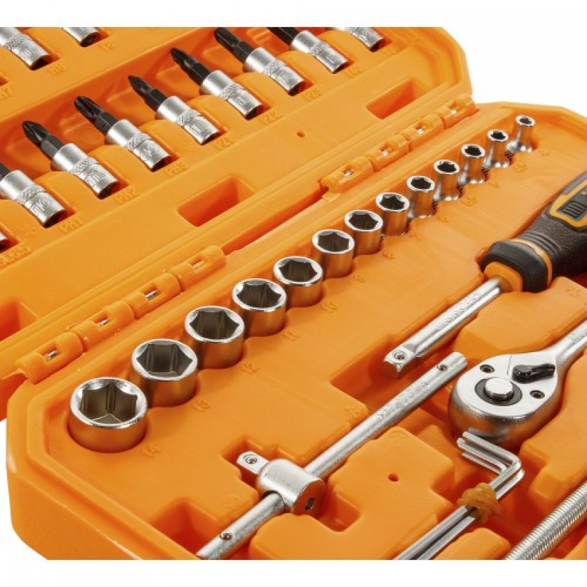 Набір торцевих головок із тріскачкою 1/4" 46 предметів INGCO INDUSTRIAL-HKTS14462