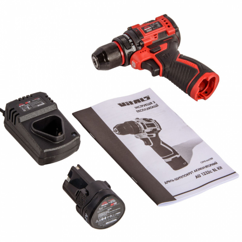 Дриль-шурупокрут акумуляторний Vitals Master AU 1232c BL Kit-235676