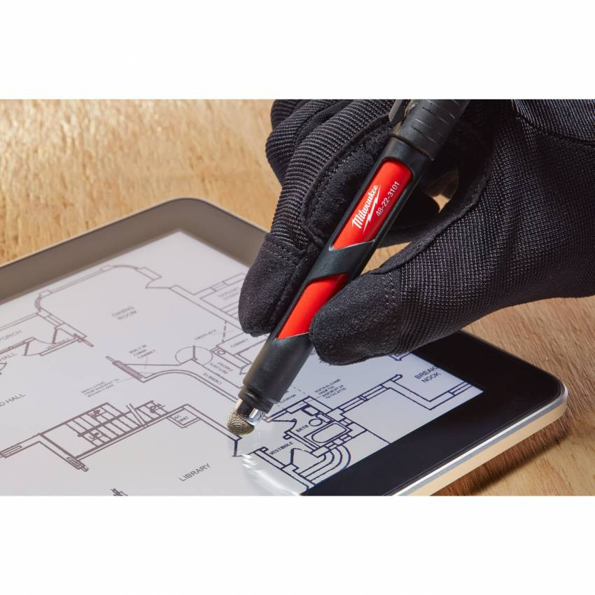 Маркер для будмайданчика InkZAll MILWAUKEE, тонкий, чорний, зі стилусом-48223101