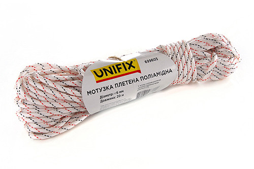 Мотузка плетена поліамідна (капронова) 6мм 20м UNIFIX-699605