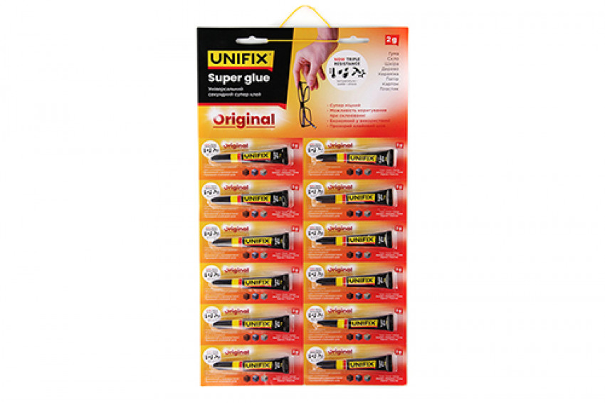 Супер клей 2г (планшет 12 шт.) UNIFIX-940001