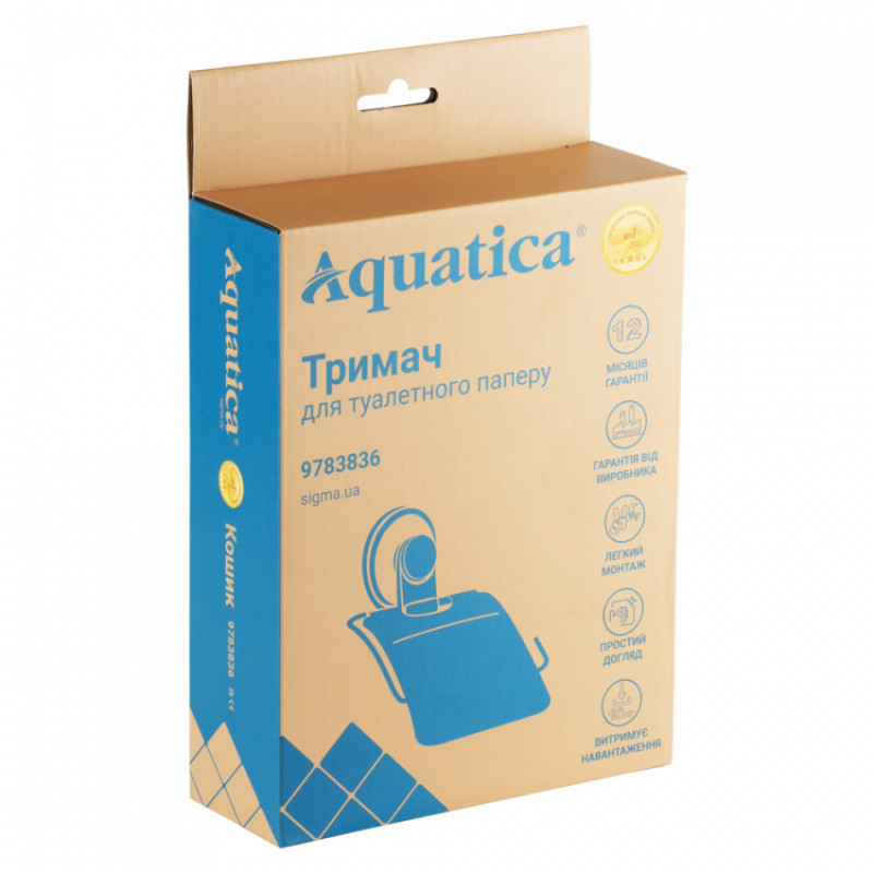 Тримач для туалетного паперу на вакуумній присосці s38 129×102×168мм AQUATICA (9783836)-9783836