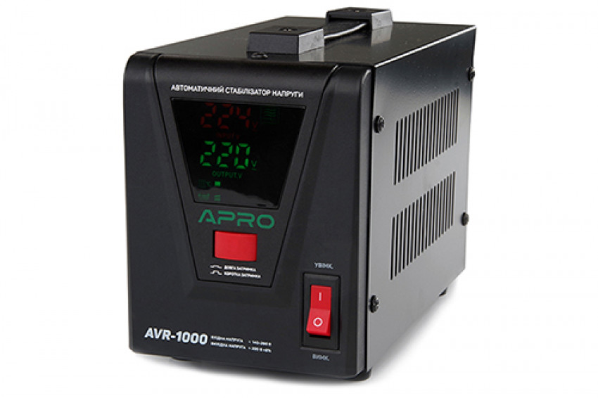 Стабілізатор напруги релейний AVR-1000, 800Вт APRO-852010