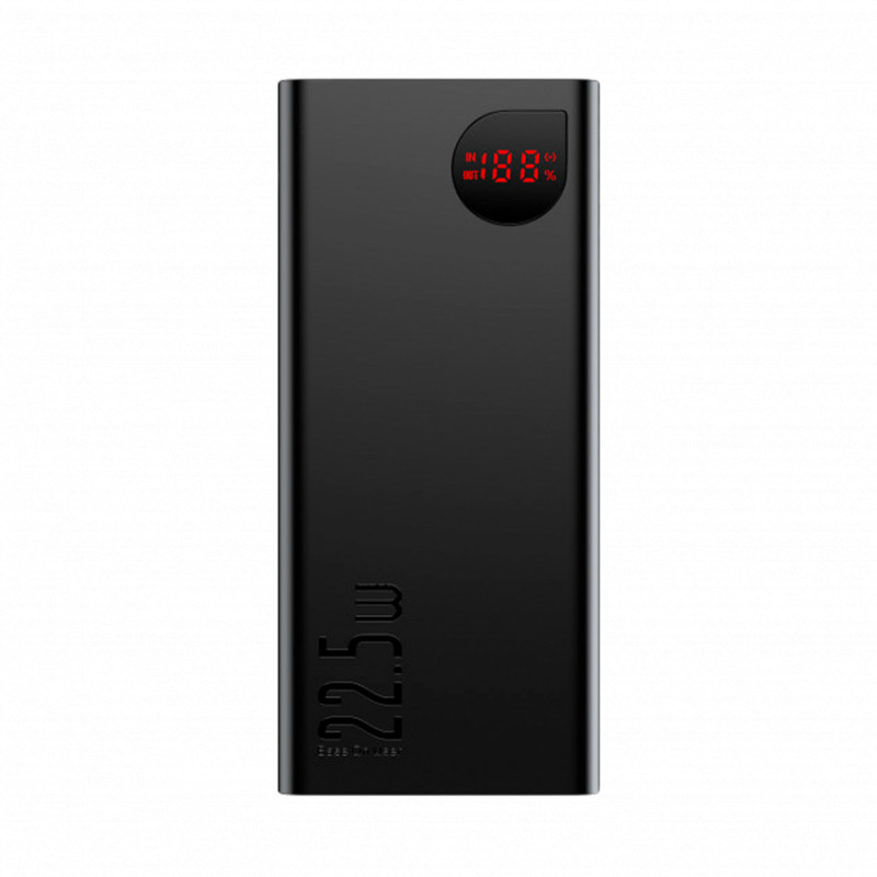 Зовнішній акумулятор Baseus Adaman Metal Digital Display QC 22.5W 20000mAh Чорний PPAD000101-
