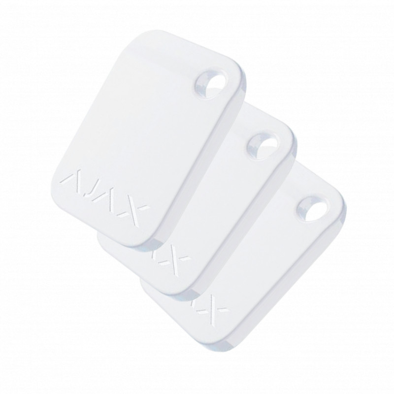 Захищений безконтактний брелок для клавіатури AJAX Tag - 3 шт. (white)-