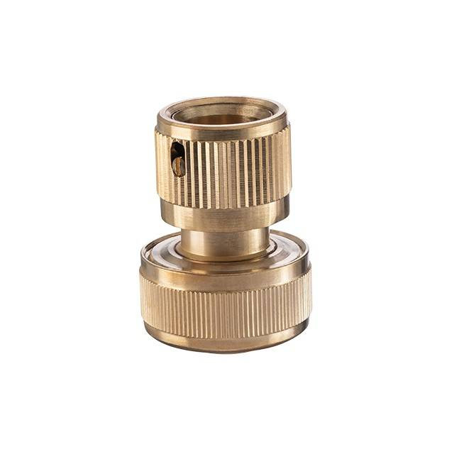 Конектор латунний з аквастопом 1/2" на шланг 3/4", STORM INTERTOOL GE-1217-GE-1217