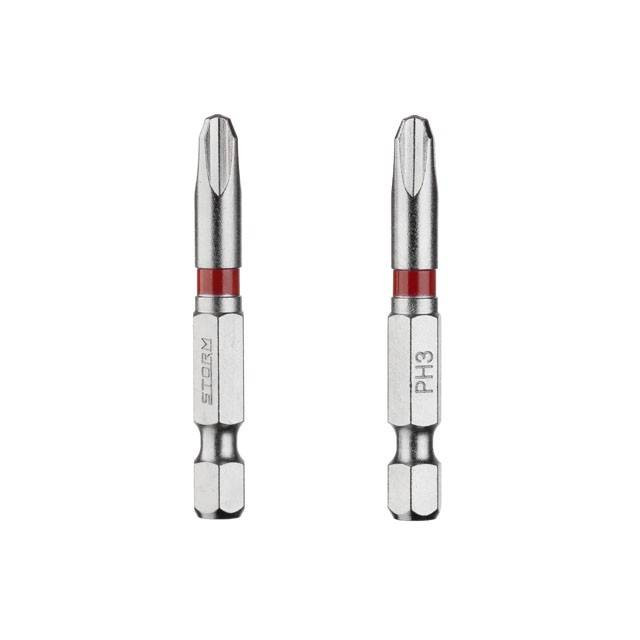 Комплект викруткових насадок PH3 1/4" * 50мм, S2, уп. 2 од., STORM INTERTOOL VT-0213-VT-0213