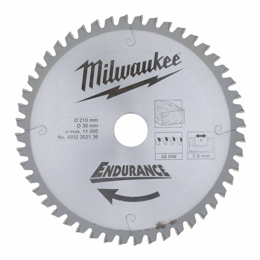 Диск пильний MILWAUKEE, Ø210/30мм, 48 зуб.-4932352136