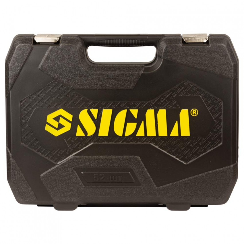 Набір насадок торцевих та біт 1/4", 1/2" 82шт CrV mid Sigma (6001551)-6001551