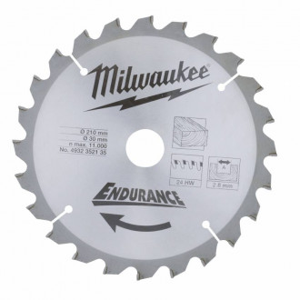 Диск пильний MILWAUKEE, Ø210/30мм, 24 зуб.-[articul]