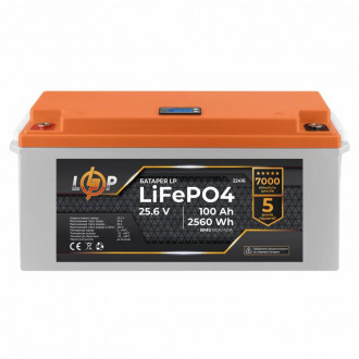 Акумулятор LP LiFePO4 24V (25,6V) - 100 Ah (2560Wh) (BMS 80/40А) пластик-[articul]