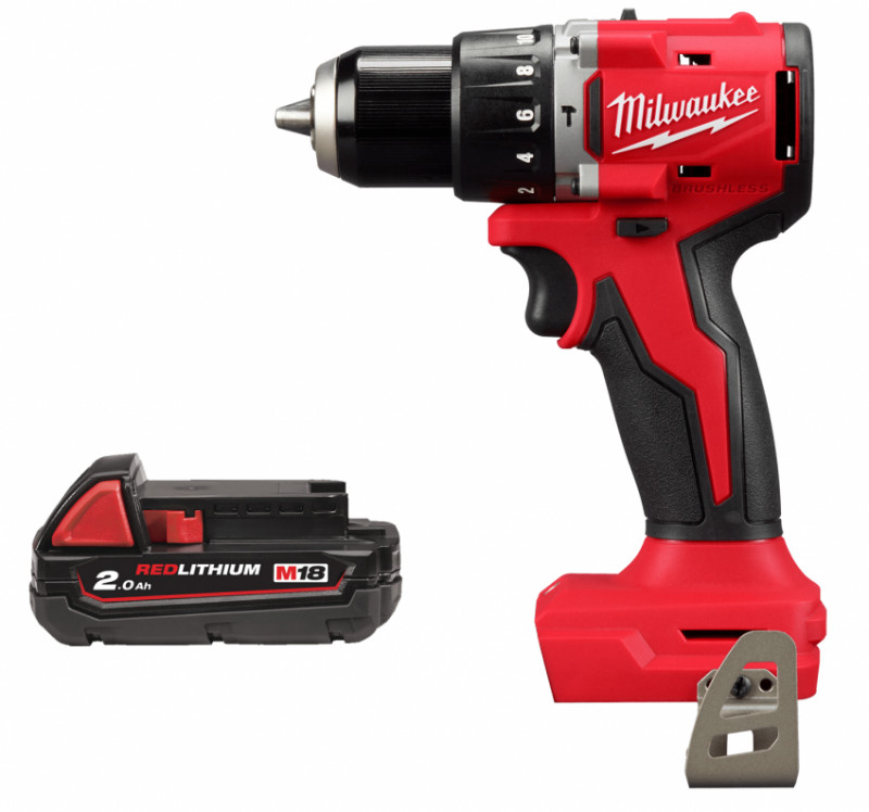 Дриль-шуруповерт акумуляторна безщіткова ударна MILWAUKEE M18 BLPDRC-0 (60Нм) (каркас) + M18 B2 подарунок-4933492820/B2