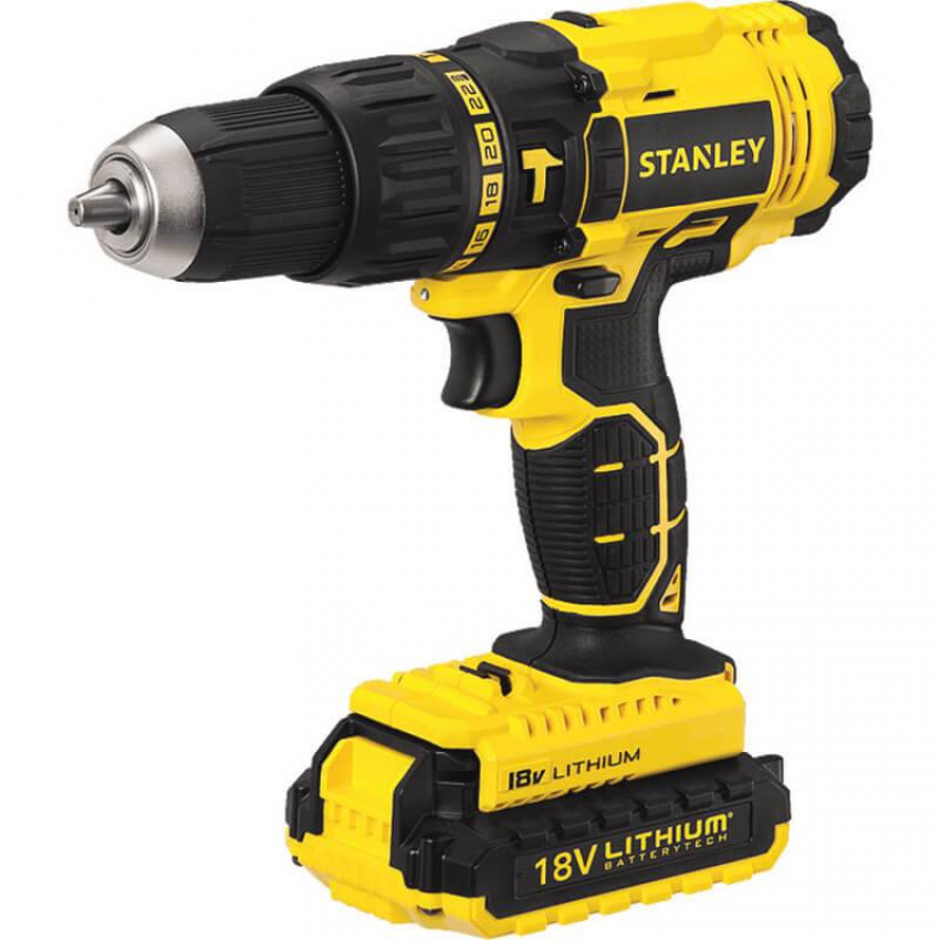 Дриль-шуруповерт ударний акумуляторний STANLEY SCH201D2K-SCH201D2K
