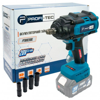Акумуляторний гайковерт PROFI-TEC PTW820BL 20V, 1/2&quot;, max 720Nm, каркас, коробка-[articul]