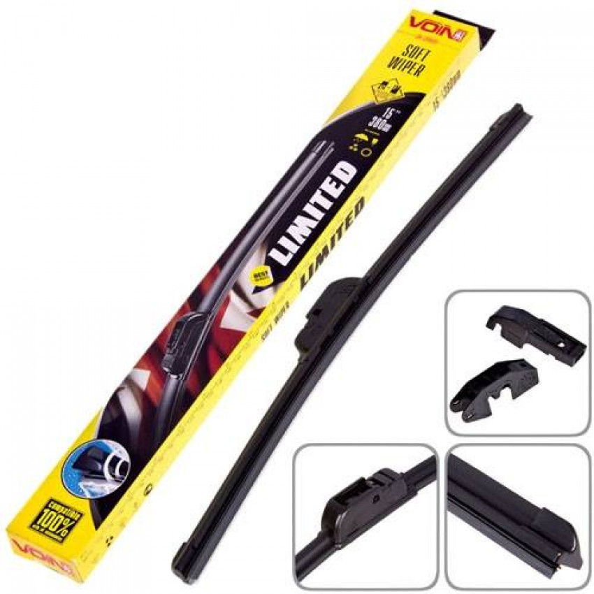 Щітки склоочисника VOIN-905-15 безкаркасні VOIN-15"-380мм (TPN1FW-B15") LIMITED-VL-SW15-380(10/50)
