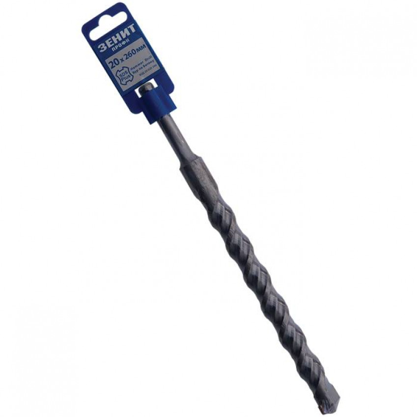 Бур SDS-Plus 20×260 мм, спіраль 4S Зенит Профи-20020260