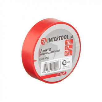 Стрічка ізоляційна 10 м, 17*0.15 мм, червона INTERTOOL IT-0030-[articul]