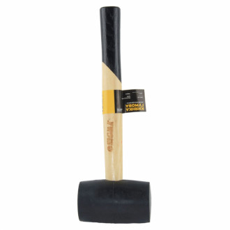 Киянка гумова чорна 340г дерев'яна рукоятка SIGMA (4317711)-[articul]