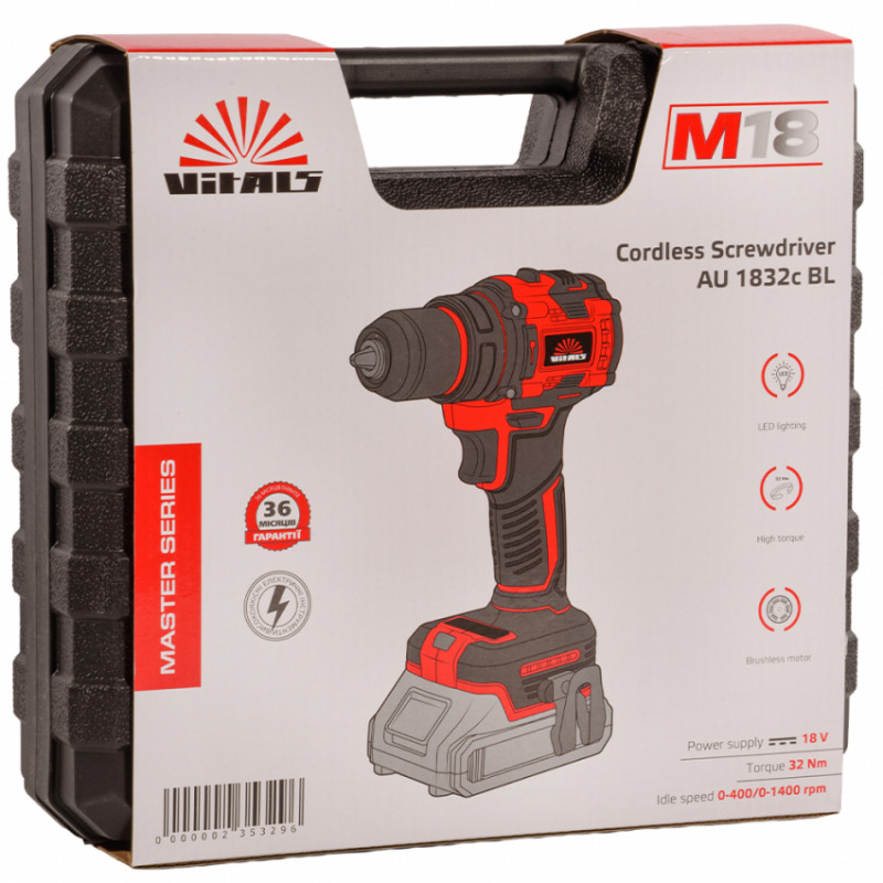 Дриль-шуруповерт акумуляторний Vitals Master AU 1832c BL-235329