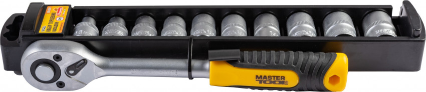 Набір насадок торцевих MASTERTOOL CRV 1/2" 8-19 мм тріскачка 72Т 11 шт 78-1311-78-1311