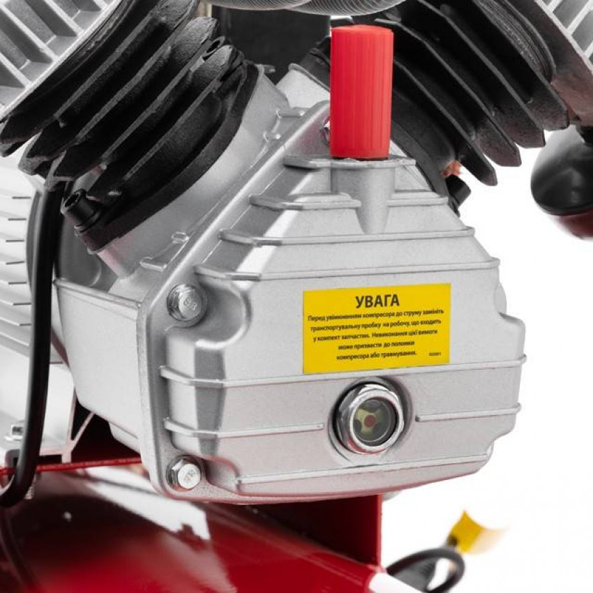 Компресор, 100 л, 3,0 кВт, 220 В, 10 атм, 420 л/хв, 2 циліндри INTERTOOL PT-0008-PT-0008