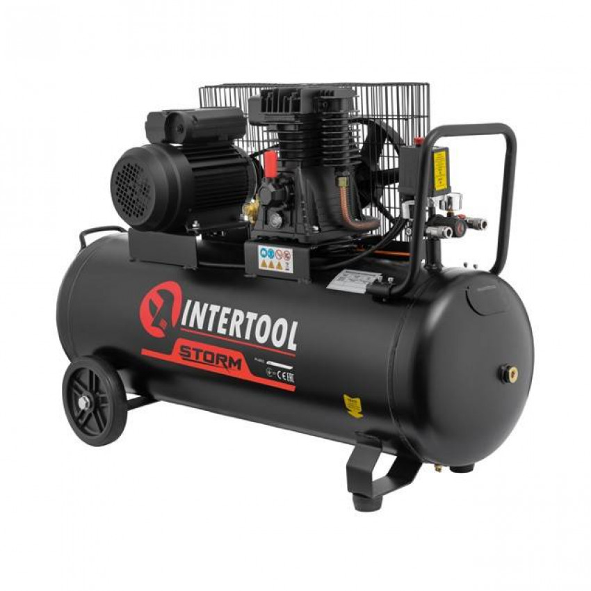 Компресор 100 л, 1.8 кВт, 220 В, 10 атм, 250 л/хв. INTERTOOL PT-0012-PT-0012