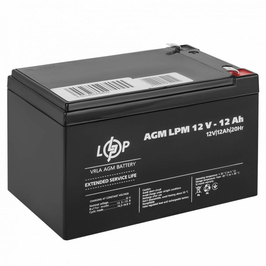 Акумулятор AGM LPM 12V - 12 Ah-