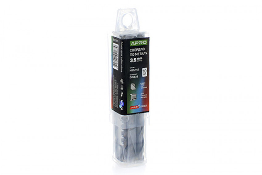 Свердло по металу HSS/M2 (6542) Ø3,5мм (тубус, кратно 10шт) PRO APRO-830671