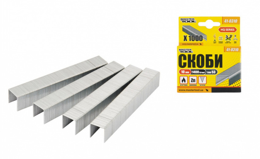 MasterTool Скоби розжарені 10 мм, 1000 шт, Ст.: 41-0310-41-0310