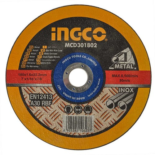 Відрізний диск з металу 180×1,6×22,2 мм INGCO-MCD301802