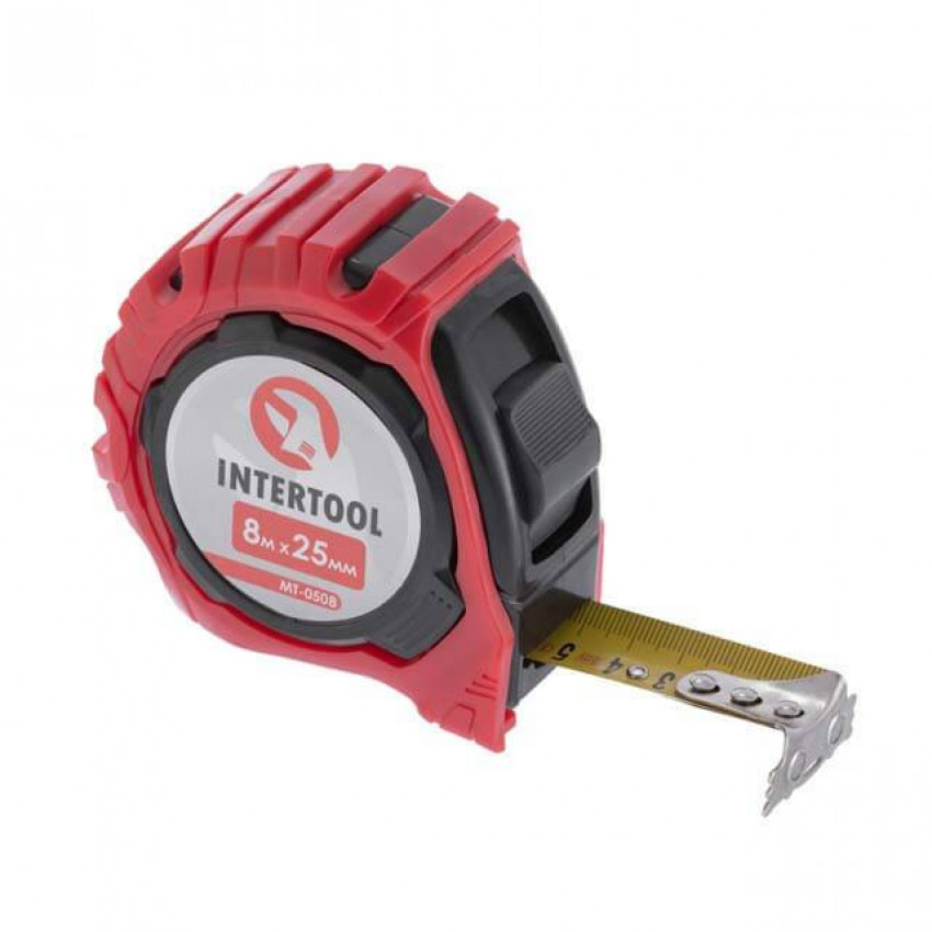 Рулетка з фіксатором 8м "Магніт" INTERTOOL MT-0508-MT-0508