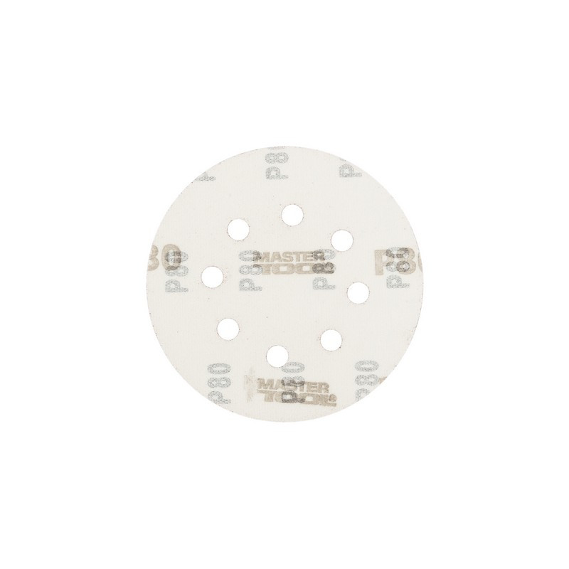 Коло шліфувальне на липучці MASTERTOOL з 8 отворами 125 мм зерно 80 5 шт 08-2508-H-08-2508-H