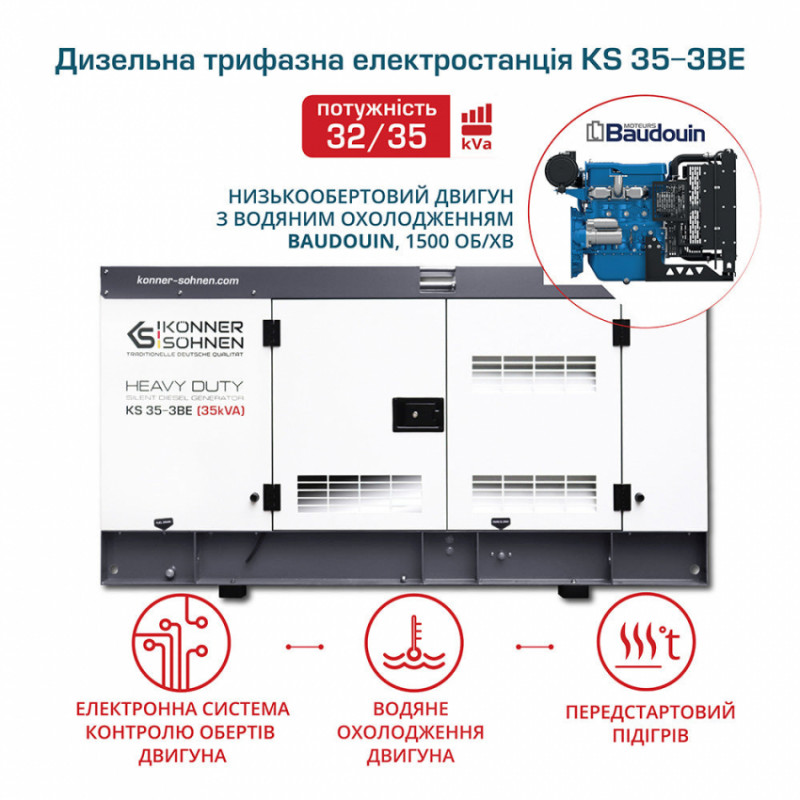 Дизельна трифазна електростанція KS 35-3BE-KS 35-3BE