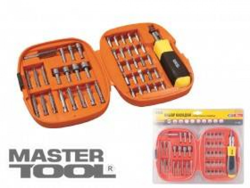 MasterTool Викрутка реверсивна з комплектом насадок 45 ел в кейсі, Арт.: 40-0354-40-0354