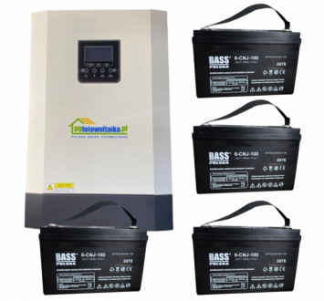 Сонячний фотоелектричний інвертор OFF-GRID PGF OG-5500 MPPT 5.5KW + WiFi + акумулятор Bass Polska AGM BP-5976 (х4)-[articul]