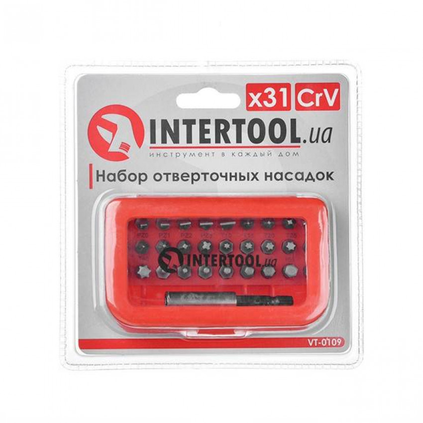 Комплект викруткових насадок 29 од. INTERTOOL VT-0109-VT-0109