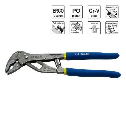 Переставні кліщі S & R 240x30 мм швидкозажимні-276240035