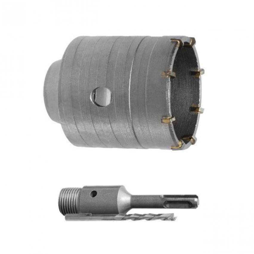 Свердло корончате по бетону 55мм + перехідник SDS Plus 100мм INTERTOOL SD-7055-SD-7055