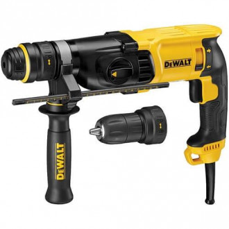 Перфоратор DeWALT, SDS-Plus, 800 Вт, 3.0 Дж, по EPTА 2.8Дж, 3-х режимний, 5540 уд/хв., 1500 об/хв., патрон 13 мм., 3 кг, чемодан, аксесуар. 3 зубила, 6 бурів-[articul]