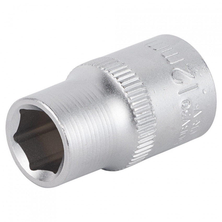 Насадка шестигранна коротка 1/2" 12мм CrV mid Sigma (6071121)-6071121