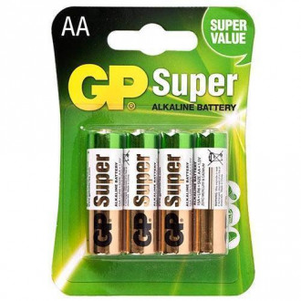 Батарейка GP SUPER ALKALINE 1.5V 15A-U4 лужна, LR6, АА-[articul]