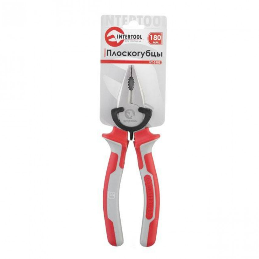Плоскогубці 180 мм, С55 INTERTOOL HT-0105-HT-0105